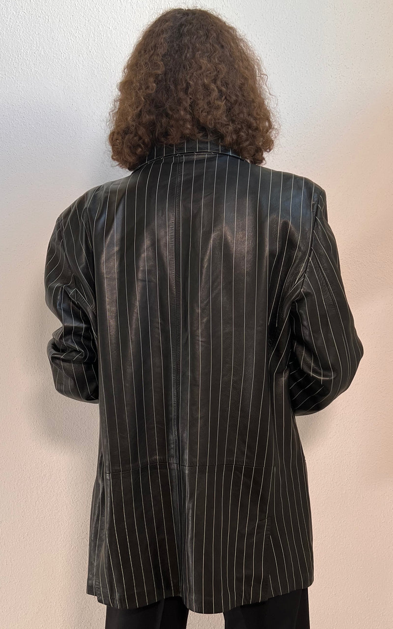 Vintage MENS Versace Pinstripe Leatherjacket