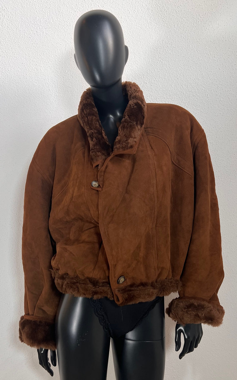 Vintage Cropped Shearling Jacket