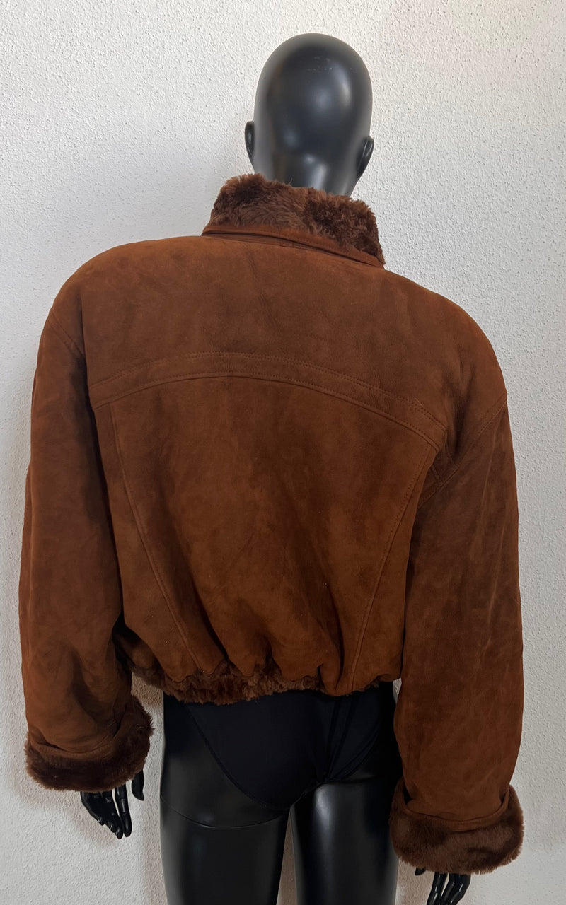 Vintage Cropped Shearling Jacket