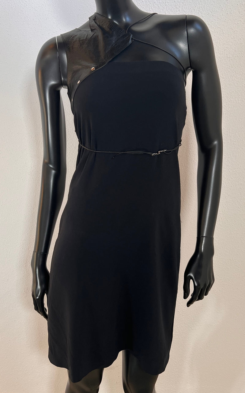 Vintage Y2K Paco Rabanne Leather Detail Dress