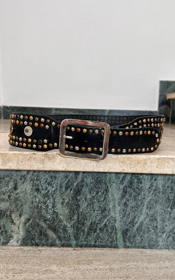 Vintage Studs Leather Belt