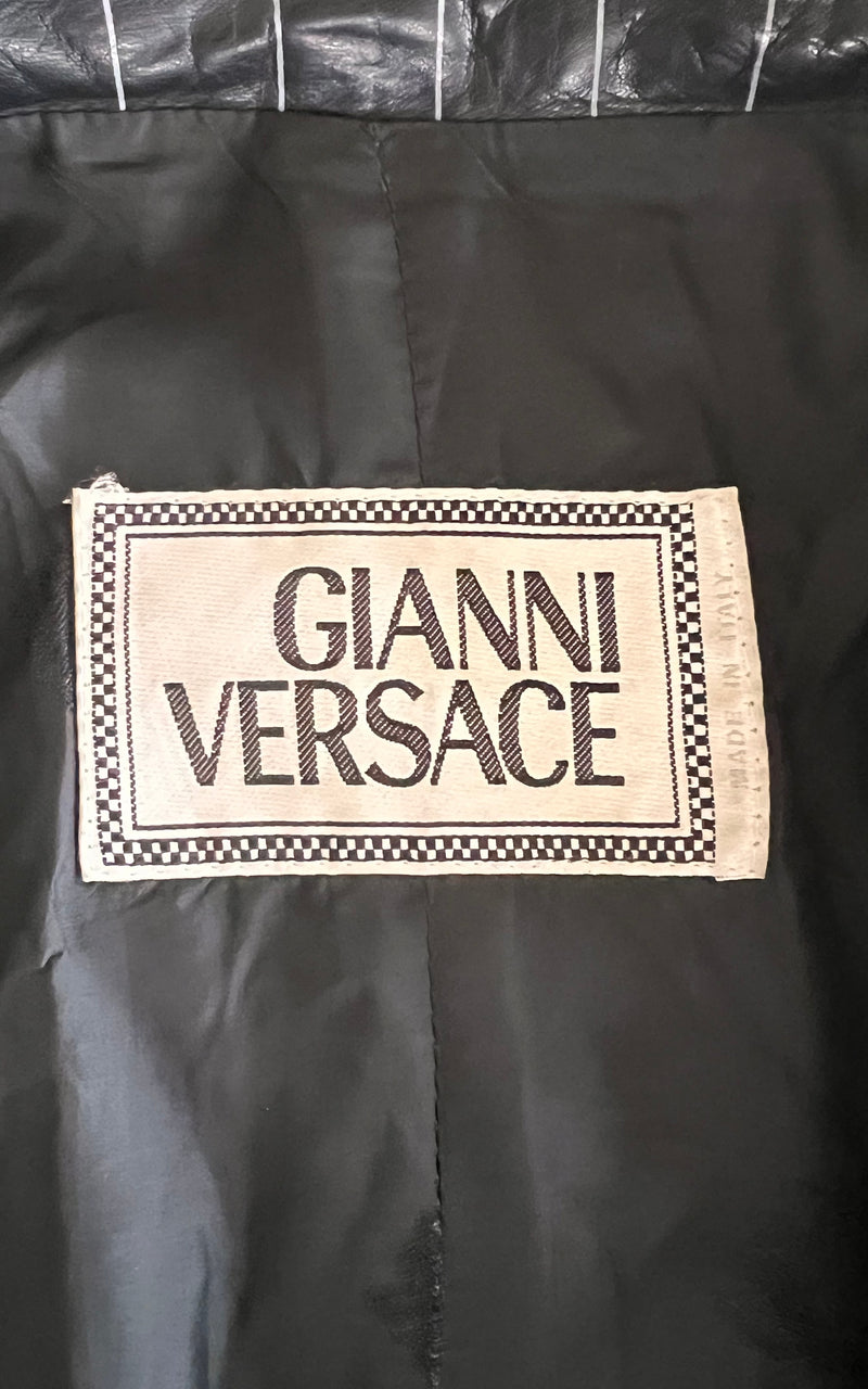 Vintage MENS Versace Pinstripe Leatherjacket