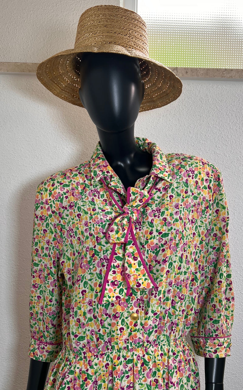 Vintage Little Flower Silk Dress