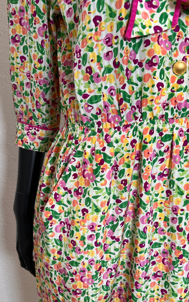 Vintage Little Flower Silk Dress