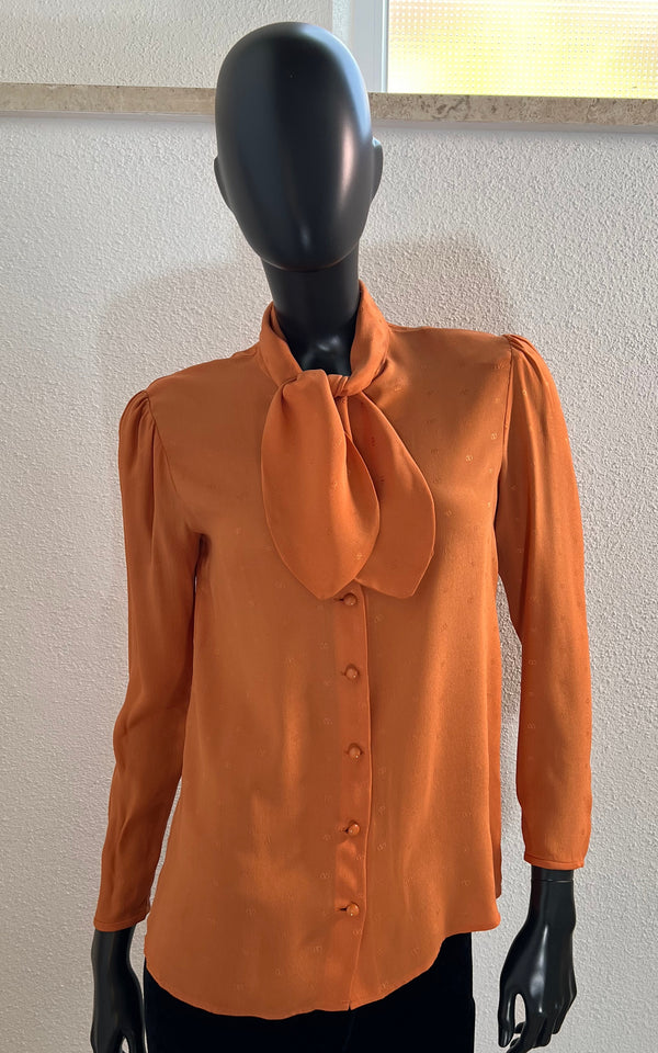 Vintage 70s Valentino Pussy Bow Blouse