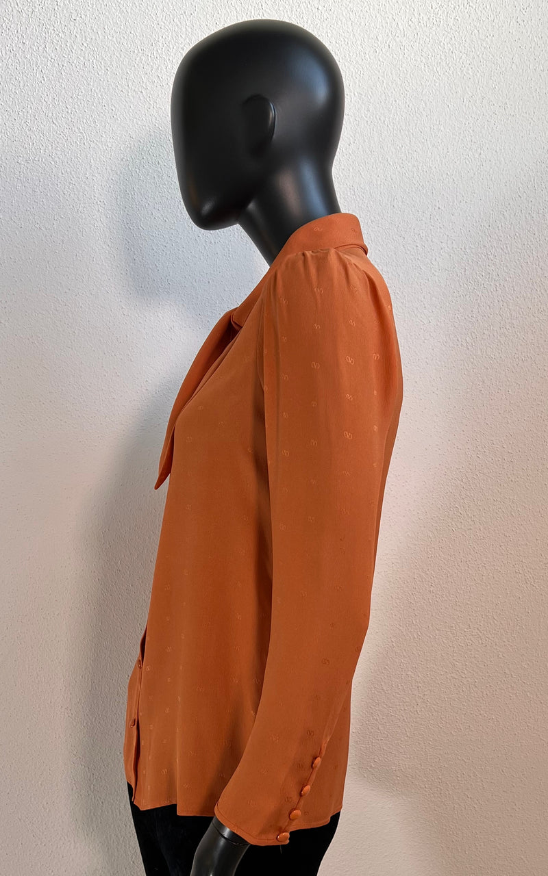 Vintage 70s Valentino Pussy Bow Blouse