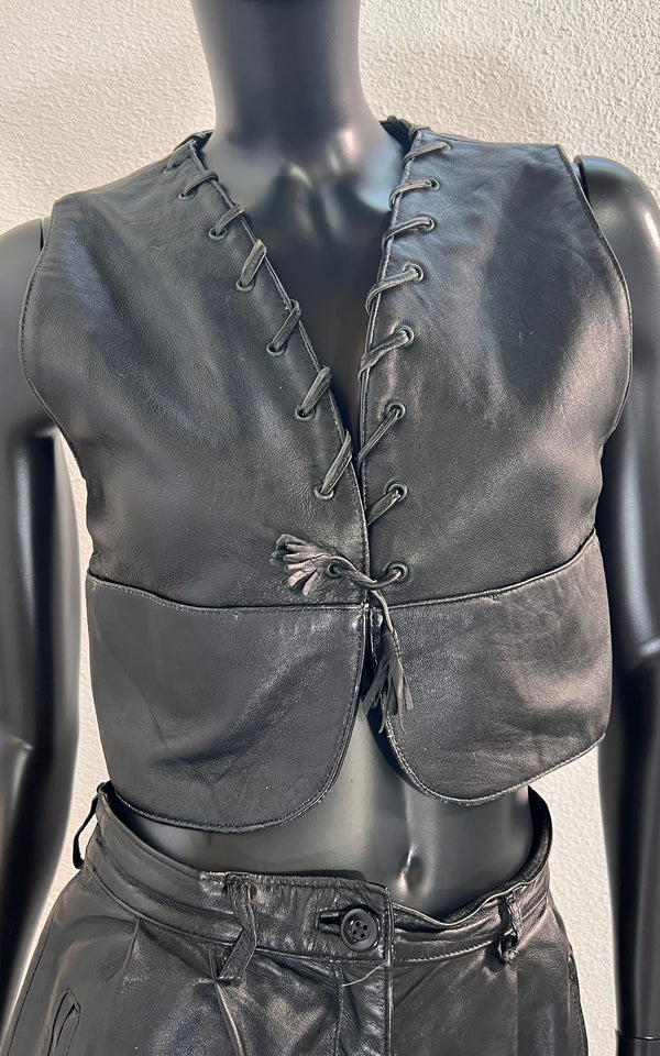 Vintage Leather Waistcoat