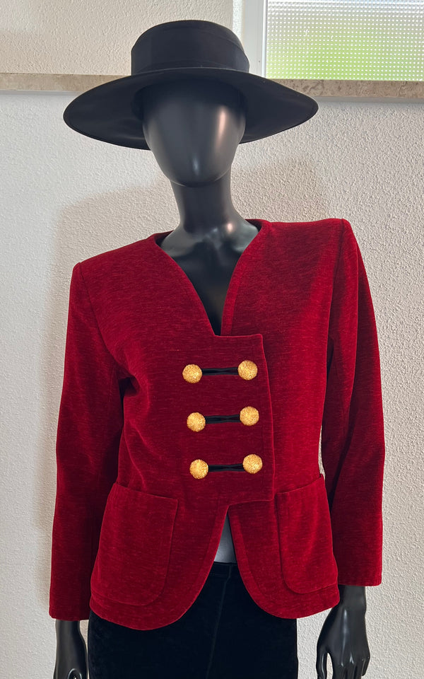 Vintage Chenille Red Yves Saint Laurent Blazer