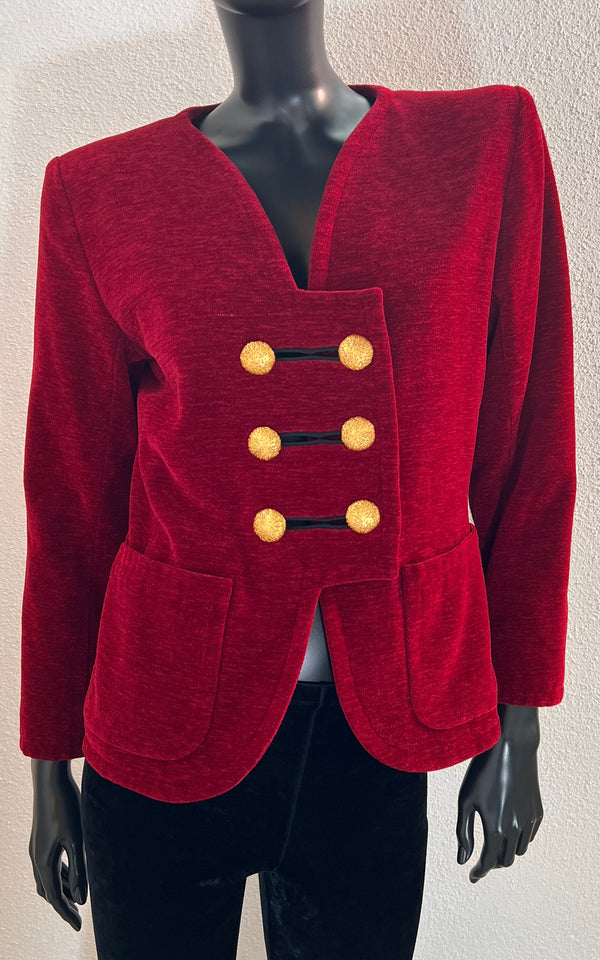 Vintage Chenille Red Yves Saint Laurent Blazer