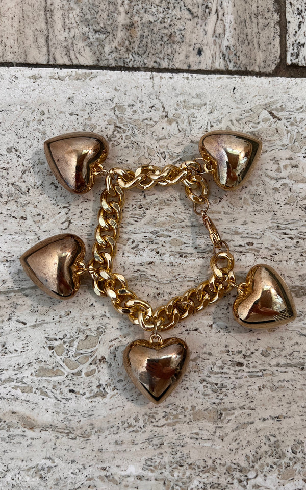 Vintage 90s Hearts Chain Bracelet