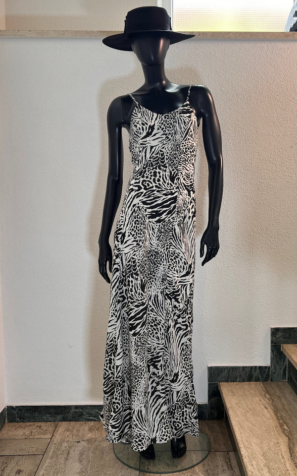 Vintage 90s Zebra Maxi Dress