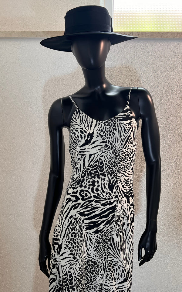 Vintage 90s Zebra Maxi Dress