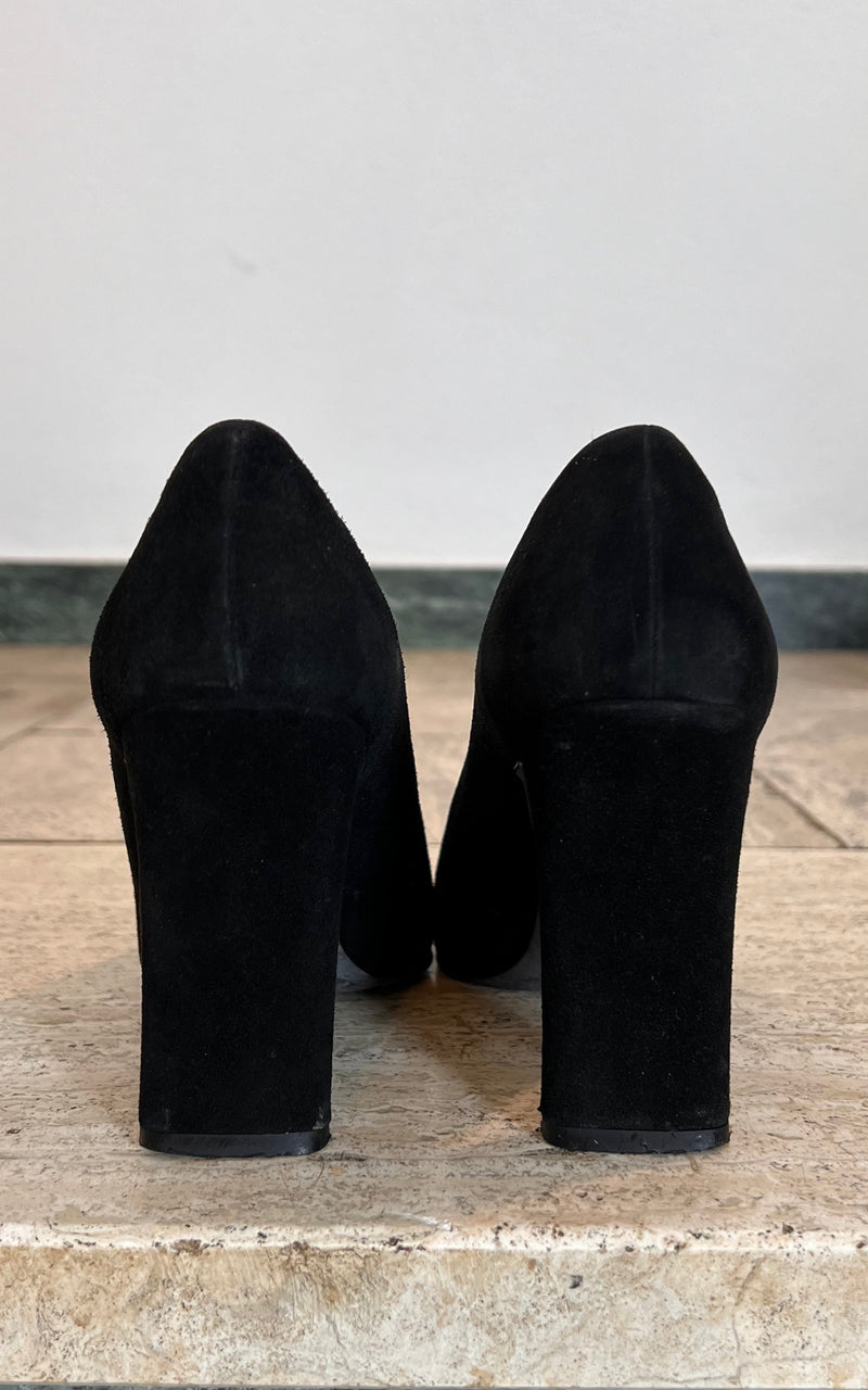 Vintage Chanel Suede Mules 38