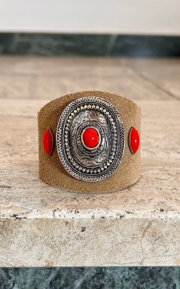 Vintage Suede Western Arm Cuff