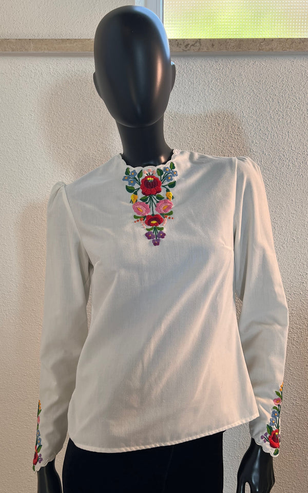 Vintage Hungary Embroidered Blouse