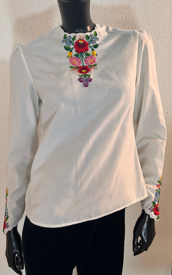 Vintage Hungary Embroidered Blouse