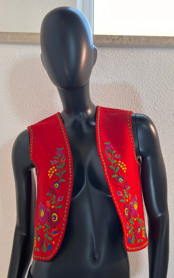 Vintage Hungary Embroidered Waistcoat