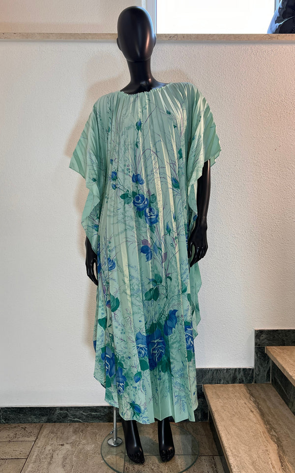 Vintage 70s Plissee Caftan Dress