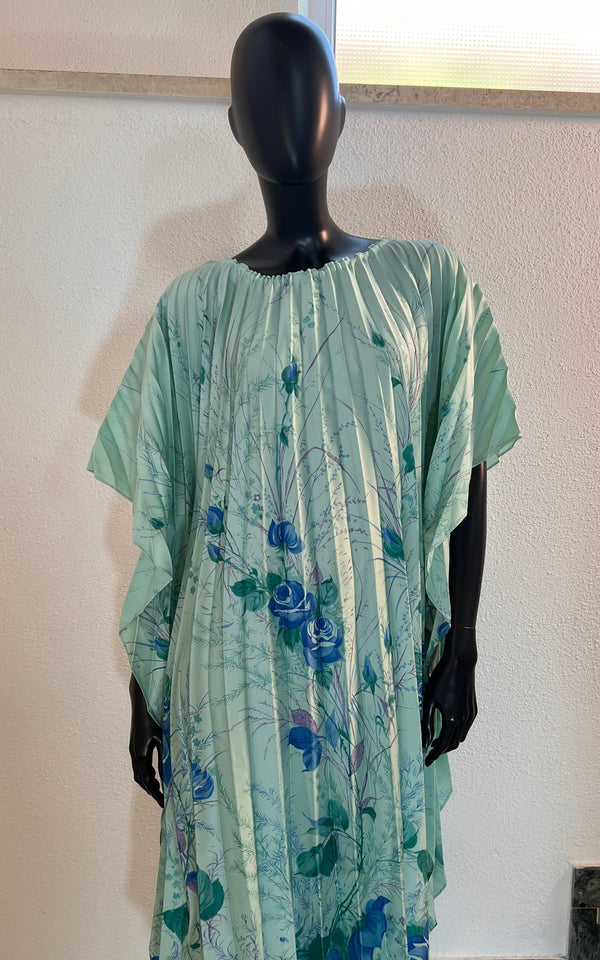 Vintage 70s Plissee Caftan Dress