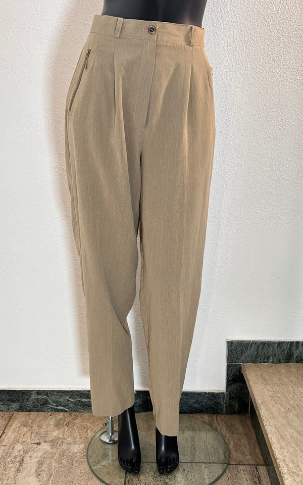 Vintage 90s Beige Pleated Pants