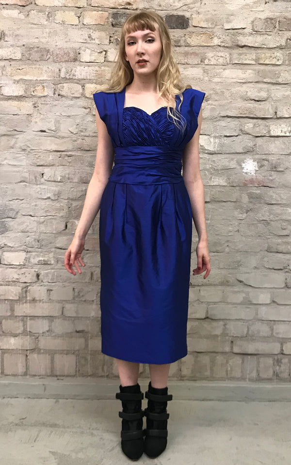 Electric Blue Silk Taffeta Dress