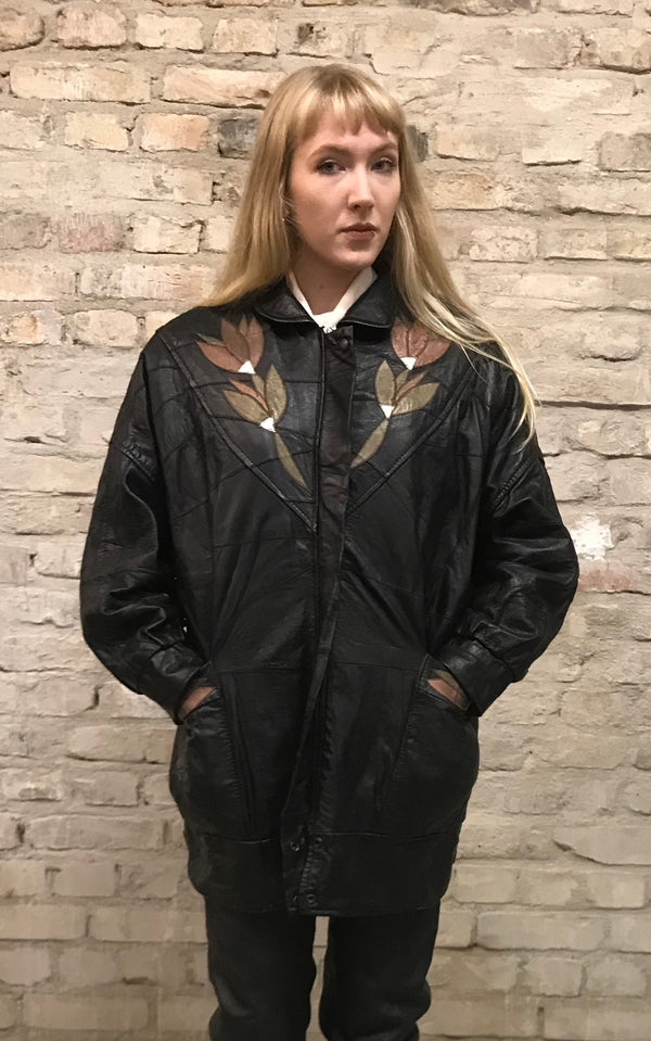 Vintage 80s Leather Coat