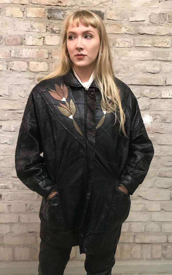 Vintage 80s Leather Coat