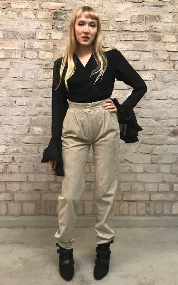 Vintage Suede High Rise Leather Pant