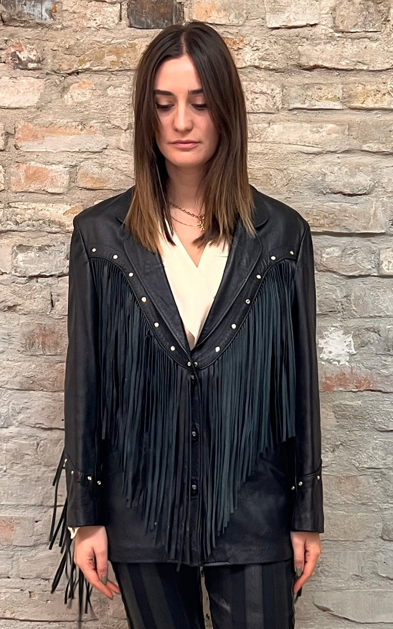 Vintage Tony Mora X Beverly Feldmann For Lucky Lizard Fringe Jacket